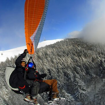 Baptême en Parapente à Ski à Pra Loup