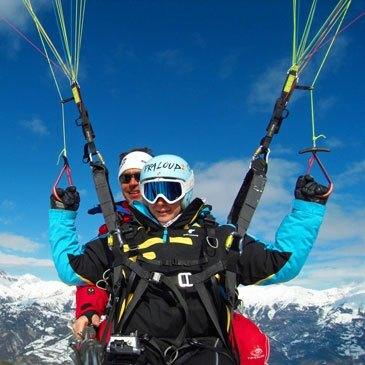 Baptême en Parapente à Ski à Pra Loup