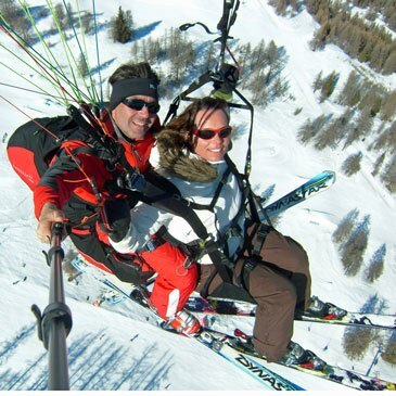 Baptême en Parapente à Ski à Pra Loup