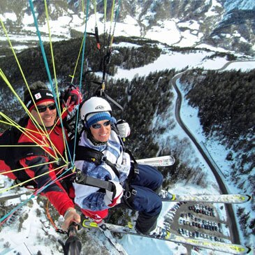 Baptême en Parapente à Ski à Pra Loup