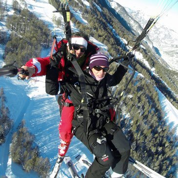 Baptême en Parapente à Ski à Pra Loup