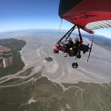 Baptême en ULM au Mont-Saint-Michel