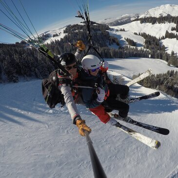 Baptême en Parapente à Skis à La Clusaz