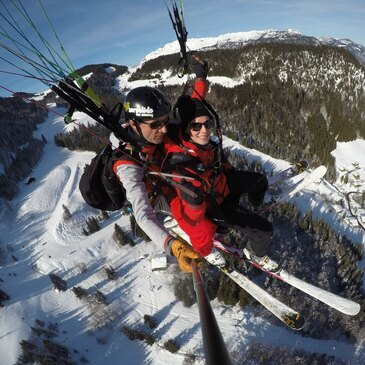 Baptême en Parapente à Skis à La Clusaz