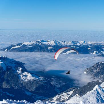 Baptême en Parapente à Ski aux Orres