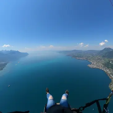 Baptême en Parapente à Montreux - Survol du Lac Léman
