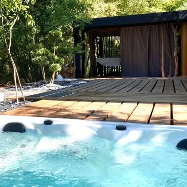 Lodge de Luxe avec Spa et Sauna Privatifs à Landiras