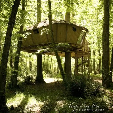 Nuit en Cabane dans les Arbres à Magné