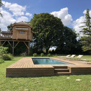 Cabane sur Pilotis avec Jacuzzi Privatif à Beauville