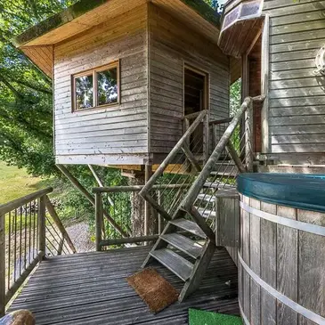 Cabane dans les Arbres avec Spa près de Dinan