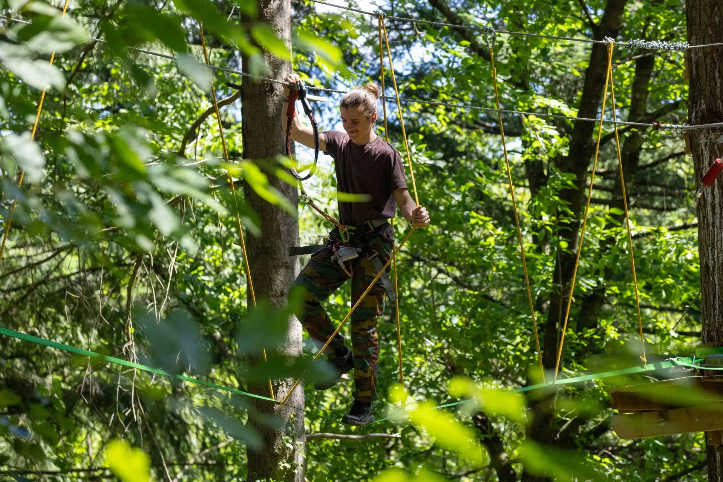 Jaujac : Parcours accrobranche sans baudrier pour jeunes enfants en Ardèche