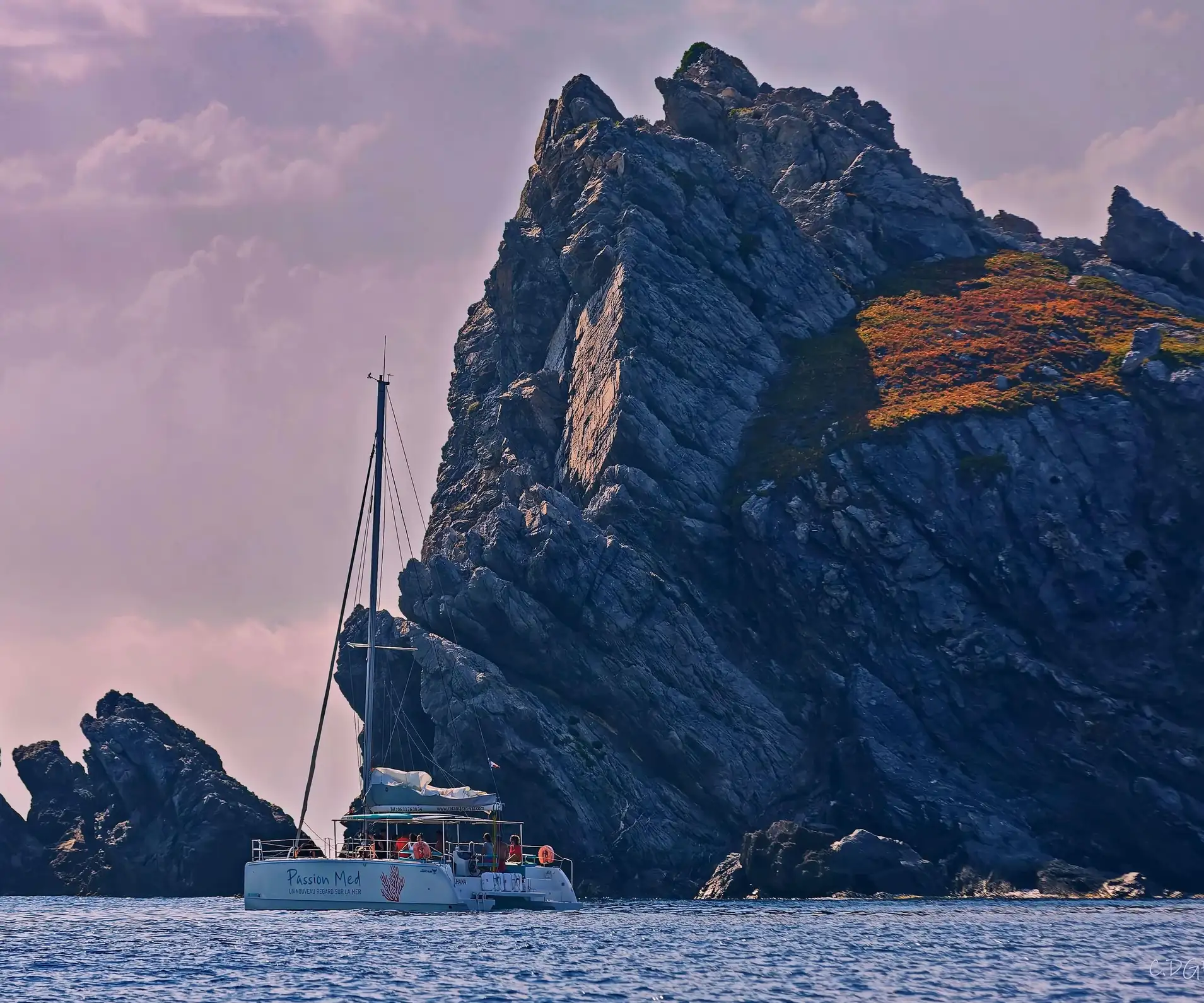 Coucher de soleil en catamaran Presqu'île de Giens - île de Porquerolles