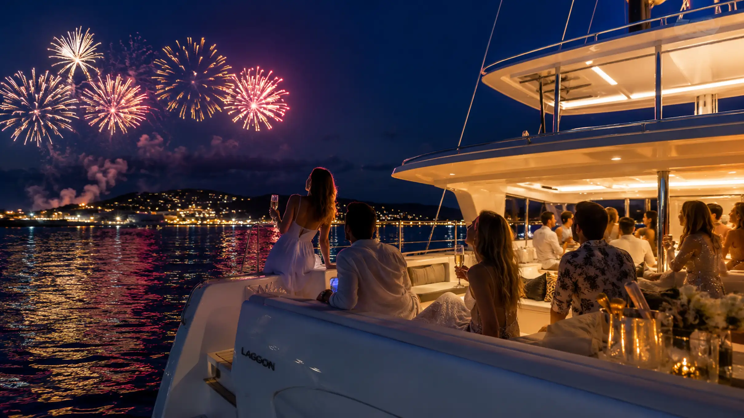 Fréjus : soirée feu d’artifice en catamaran avec apéritif dinatoire