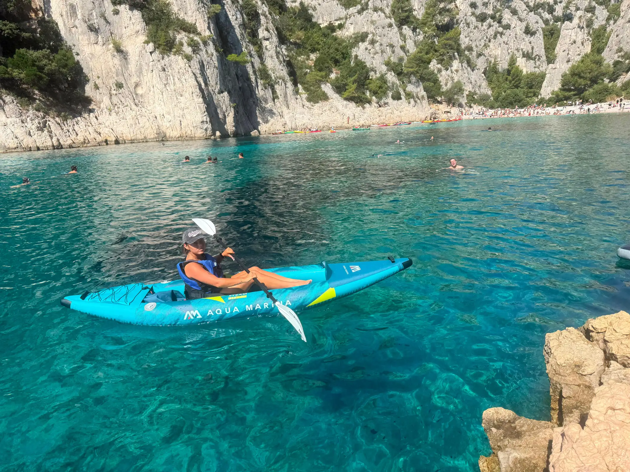 Cassis : Kayak dans le parc national des Calanques