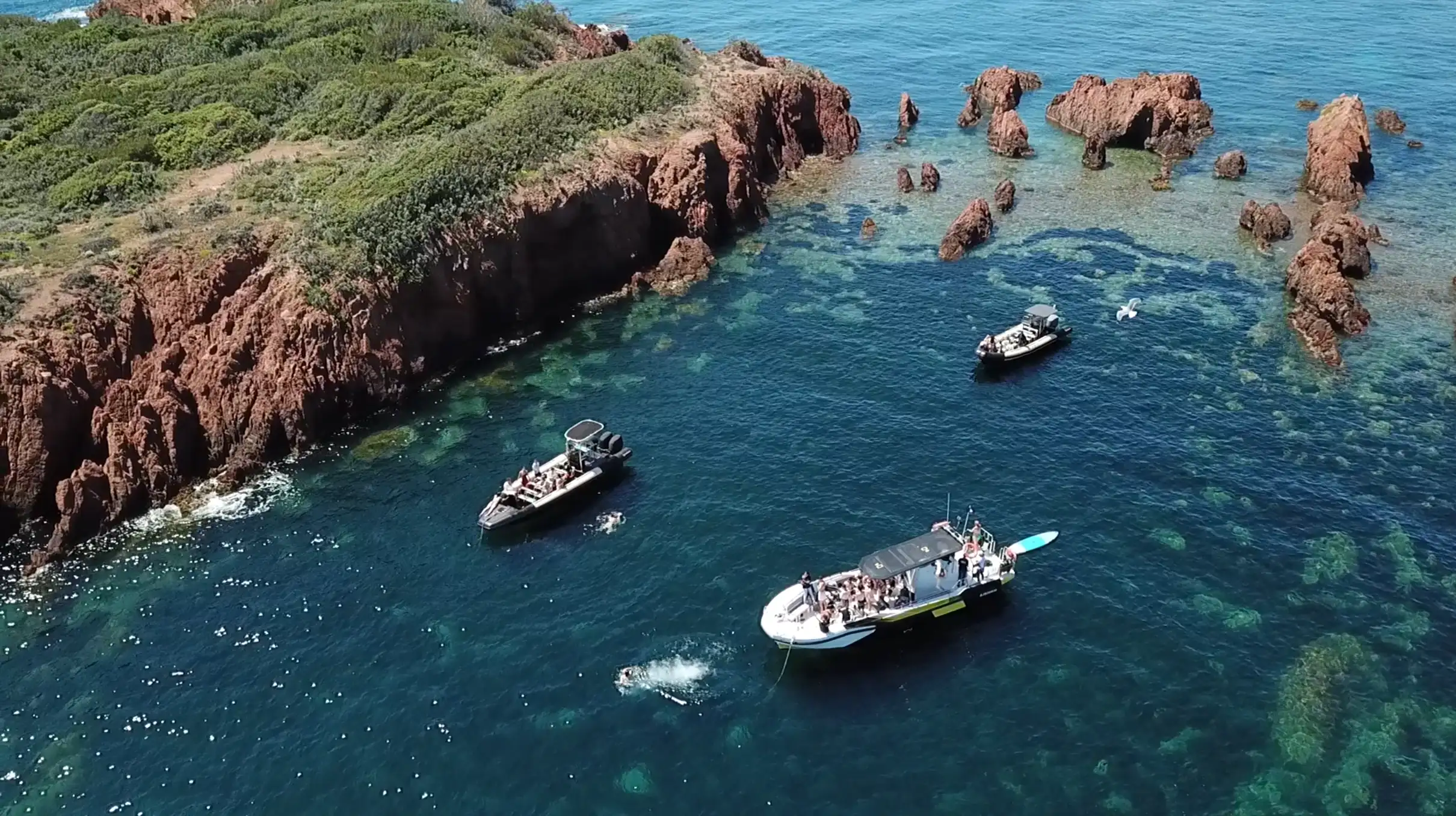 Fréjus : croisière dans les calanques de l'Estérel (bateau tout confort) + pause baignade